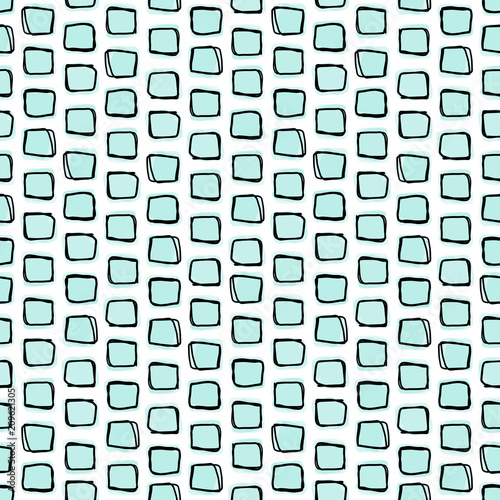 Seamless pattern, doodle square shapes.