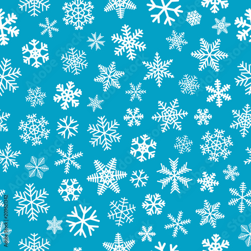 Seamless pattern of snowflakes