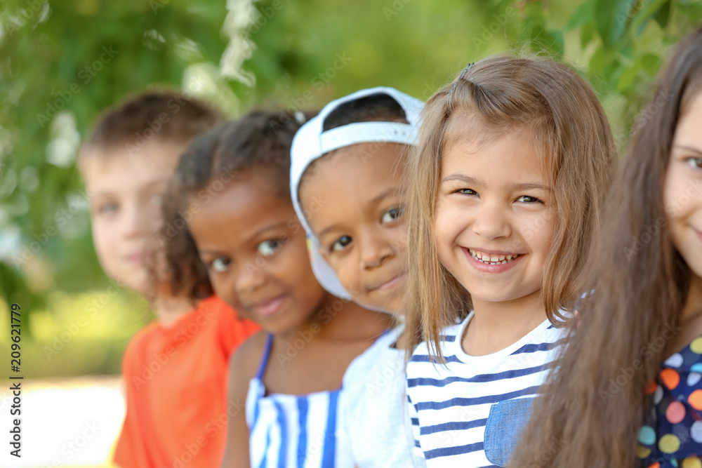 Fototapeta premium Cute little children outdoors