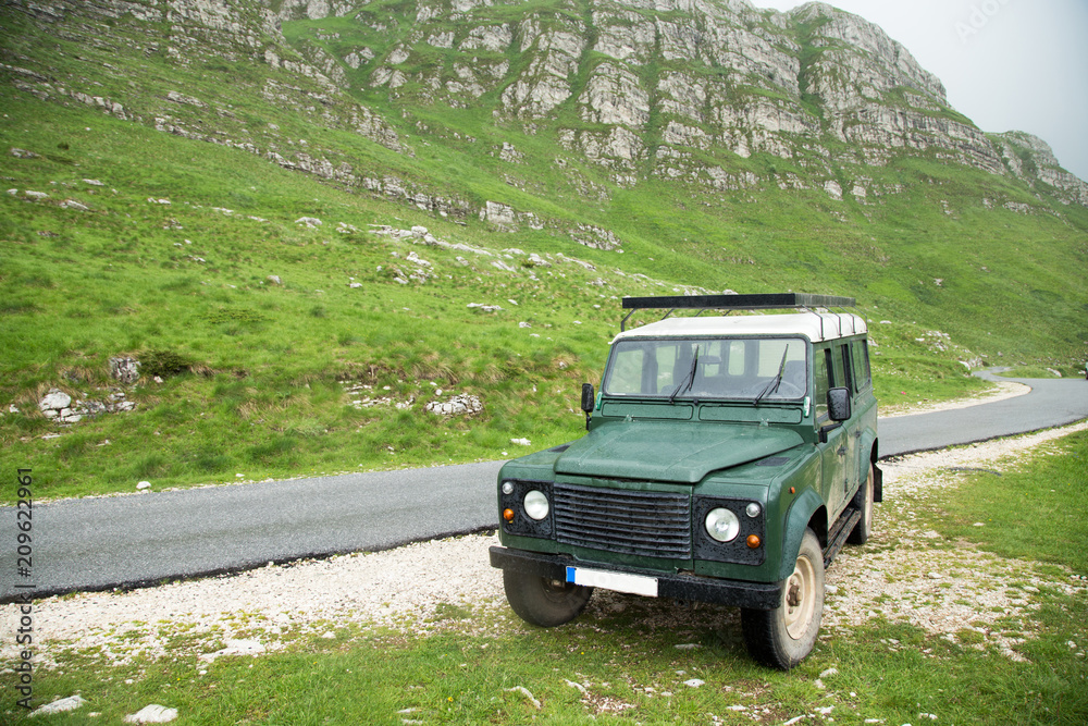 Off-road expedition, mountain landscape.Safari Off-road expedition, mountain landscape.Safari
