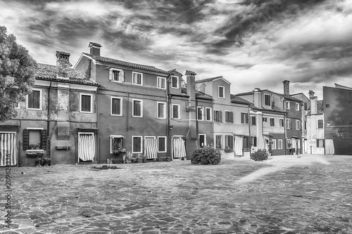 Picturesque architecture on the island of Burano, Venice, Italy