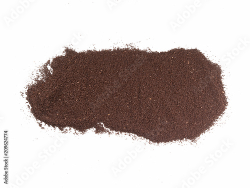 Overhead view of coffee grounds