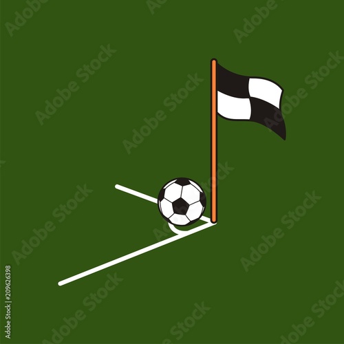 Corner Kick Vector Illustration