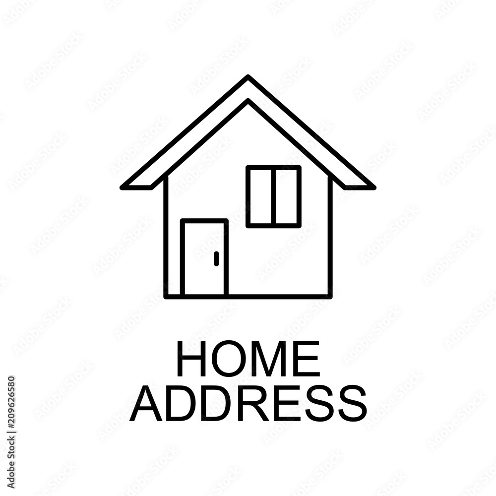 home address line icon. Element of human resources signs with name for mobile concept and web apps. Thin line home address line icon can be used for web and mobile home address line icon. Element of human resources signs with name for mobile concept and web apps. Thin line home address line icon can be used for web and mobile