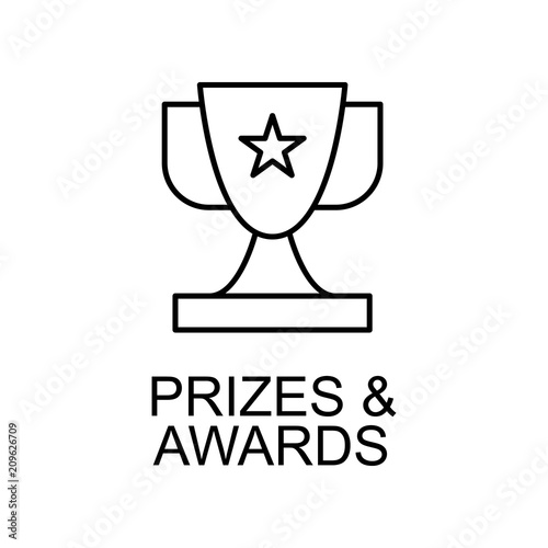 prizes and awards line icon. Element of human resources signs with name for mobile concept and web apps. Thin line prizes and awards line icon can be used for web and mobile