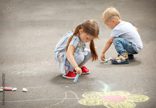 Cute little children drawin...