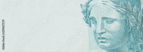 Wallpaper Mural Republic's Effigy portrayed as a bust on Brazilian money. Concept of economy, inflation and business. Space for text. Torontodigital.ca