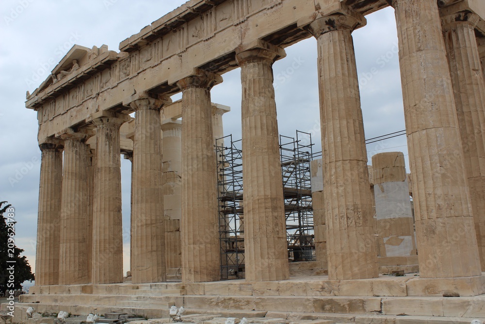 Partenon, imagen de las columnas del templo 