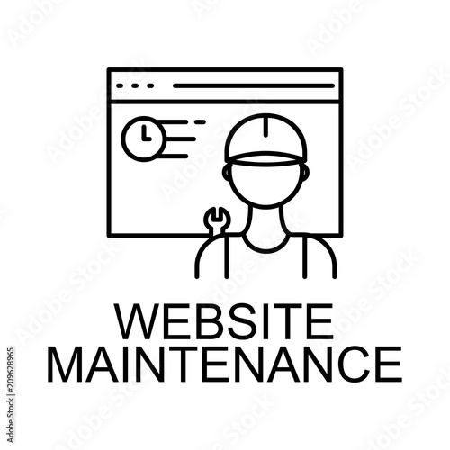 website maintenance icon. Element of web development signs with name for mobile concept and web apps. Detailed website maintenance icon can be used for web and mobile