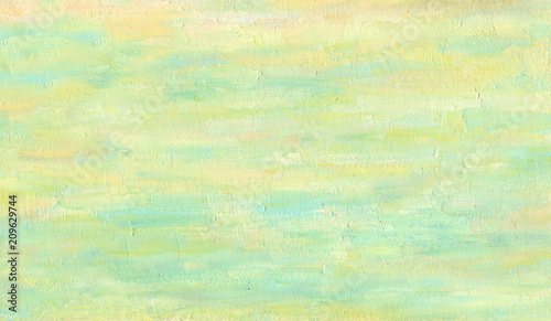 Pale yellow and orange background. Uniform texture. Sea sandy beach. Oil painting.