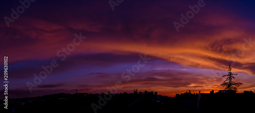 colorful city sunsets cloudscape