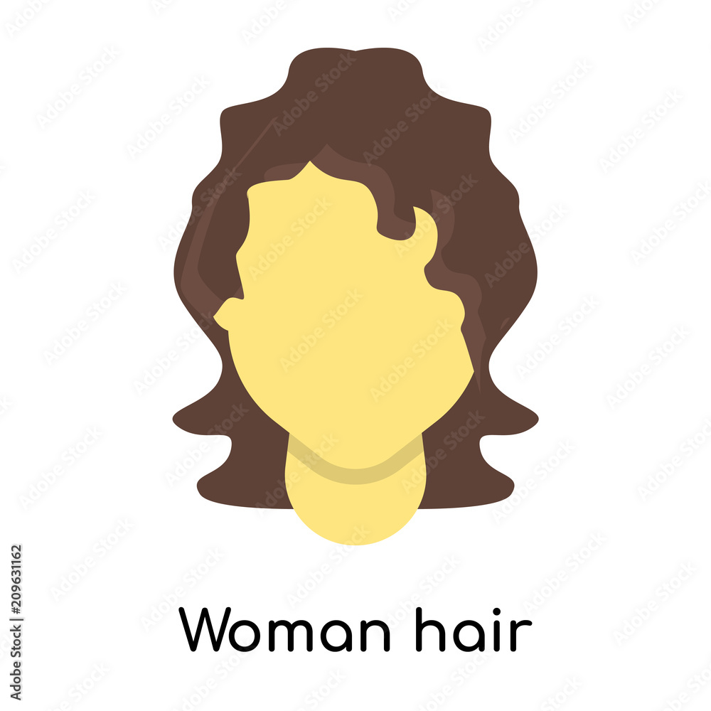 Woman hair icon vector sign and symbol isolated on white background, Woman hair logo concept Woman hair icon vector sign and symbol isolated on white background, Woman hair logo concept