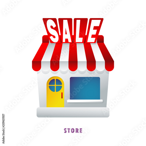 Webstore. Discount. Sale.  Vector illustration. Flat. Gradient.