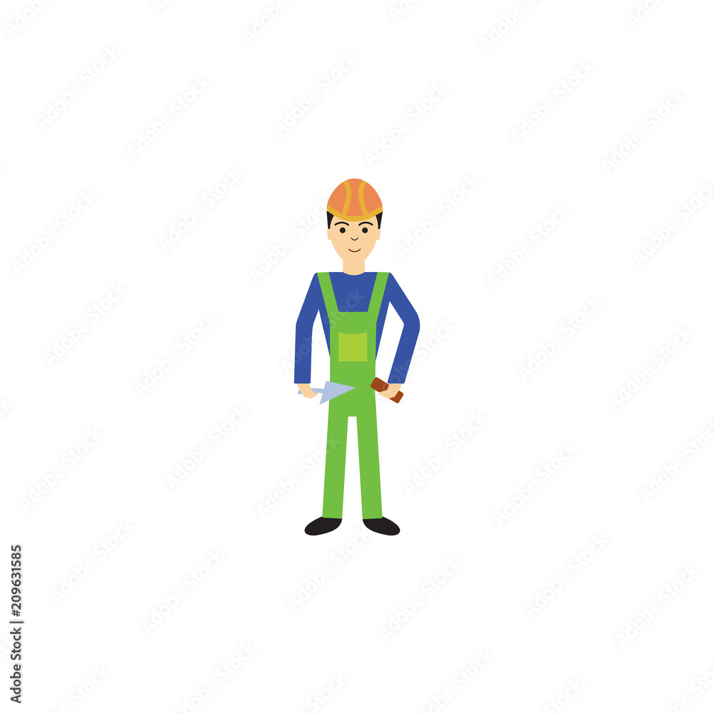 builder cartoon illustration. Element of profession cartoon icon for mobile concept and web apps. Colored builder flat illustration can be used for web and mobile. Premium icon