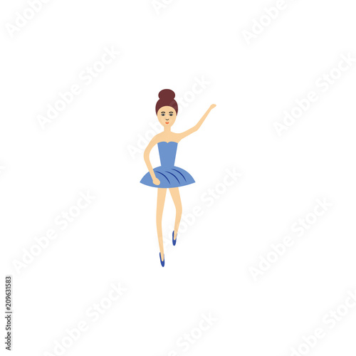 ballerina cartoon illustration. Element of profession cartoon icon for mobile concept and web apps. Colored ballerina flat illustration can be used for web and mobile. Premium icon