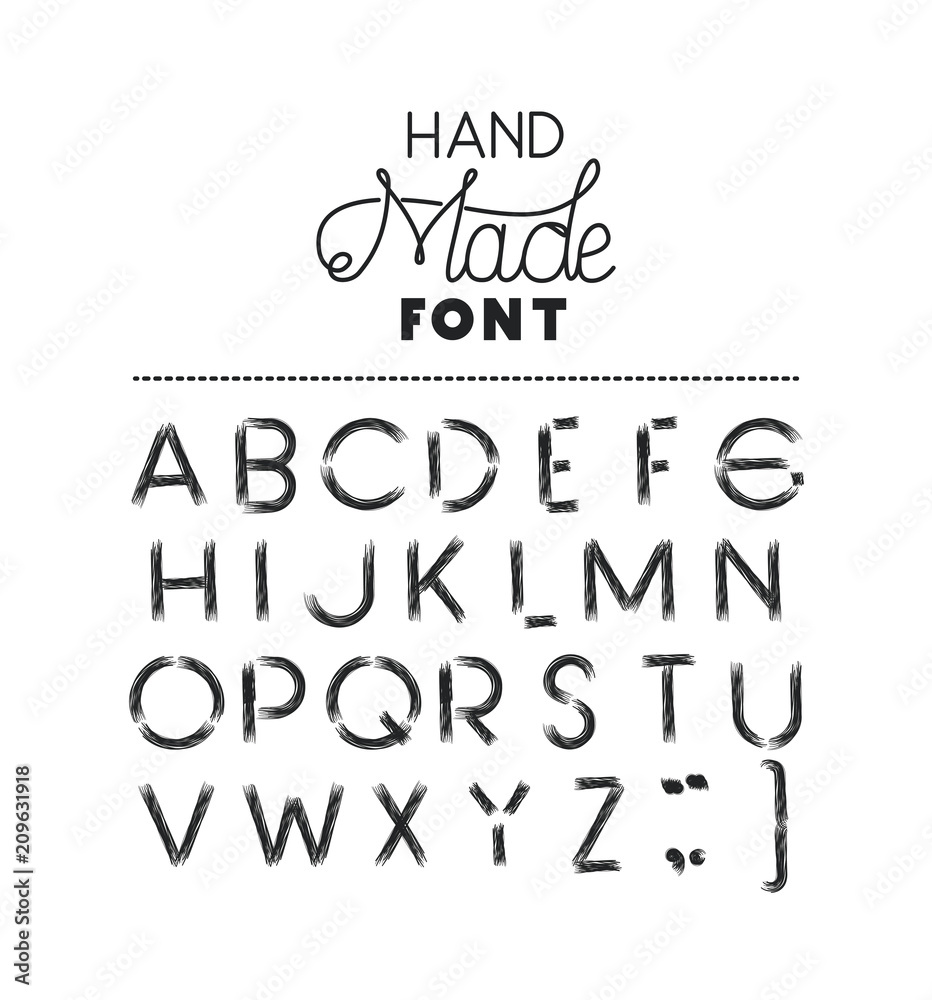 hand made font alphabet vector illustration design hand made font alphabet vector illustration design