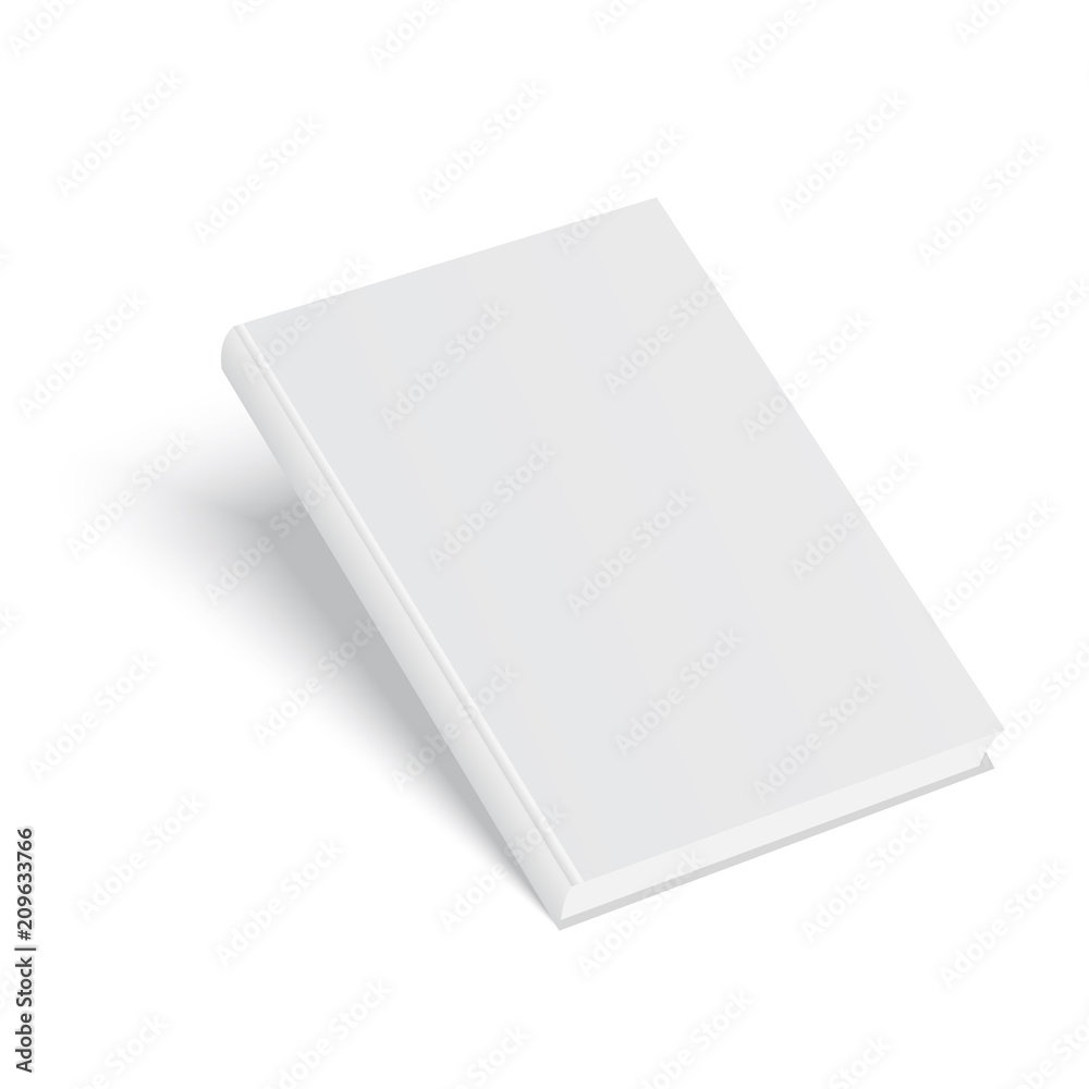 Closed book, cover. Mockup for the cover design. High detail. Isolated on white background Closed book, cover. Mockup for the cover design. High detail. Isolated on white background