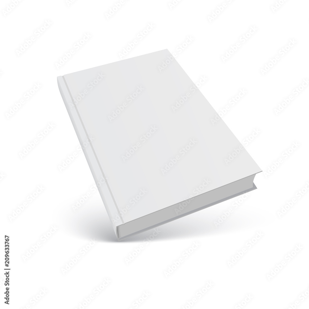 Closed book, cover. Mockup for the cover design. High detail. Isolated on white background Closed book, cover. Mockup for the cover design. High detail. Isolated on white background