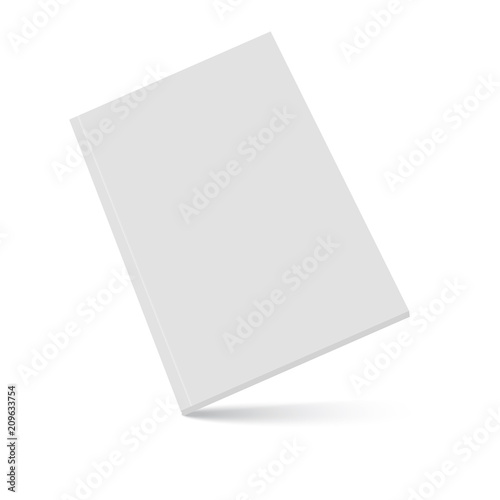 Closed book, cover. Mockup for the cover design. High detail. Isolated on white background