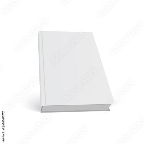 Closed book, cover. Mockup for the cover design. High detail. Isolated on white background