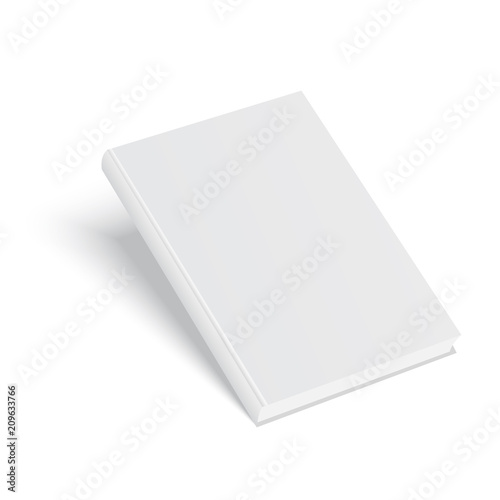 Closed book, cover. Mockup for the cover design. High detail. Isolated on white background