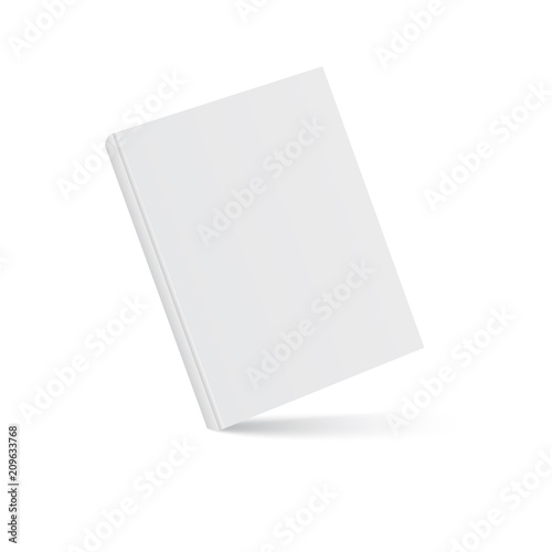 Closed book, cover. Mockup for the cover design. High detail. Isolated on white background