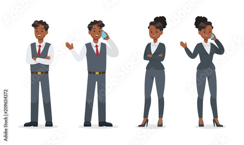 business people working in office character vector design. no11