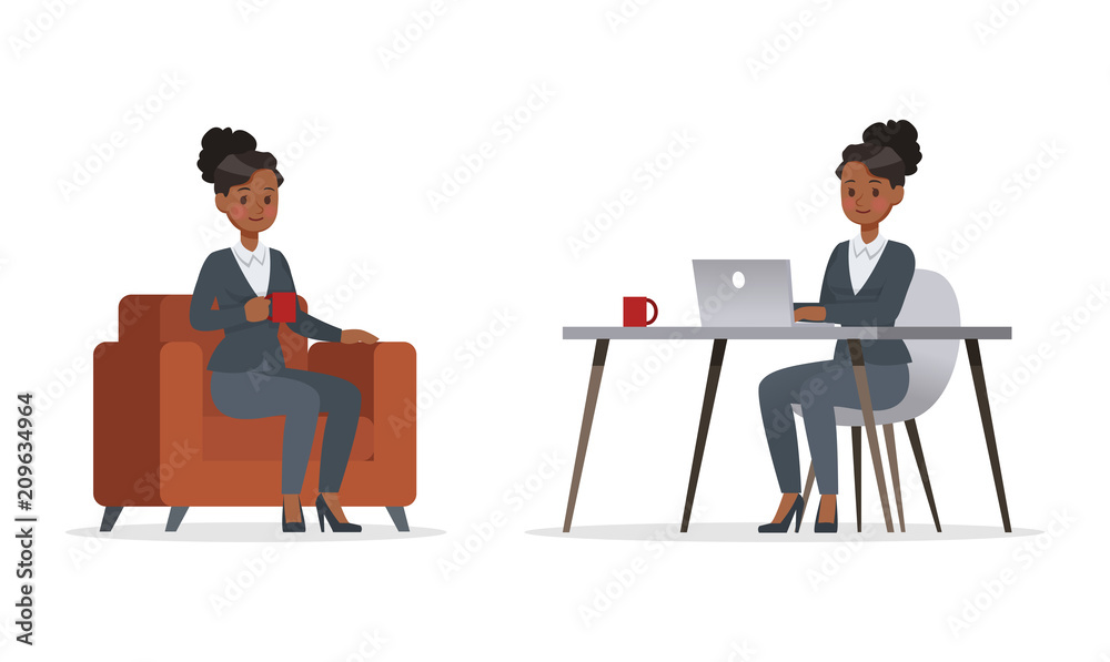 businesswoman working in office character vector design no.13 businesswoman working in office character vector design no.13