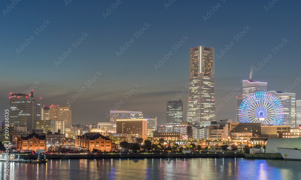 Yokohama bayside city view , Minato Mirai 21 area is a seaside urban area in central Yokohama whose name means 
