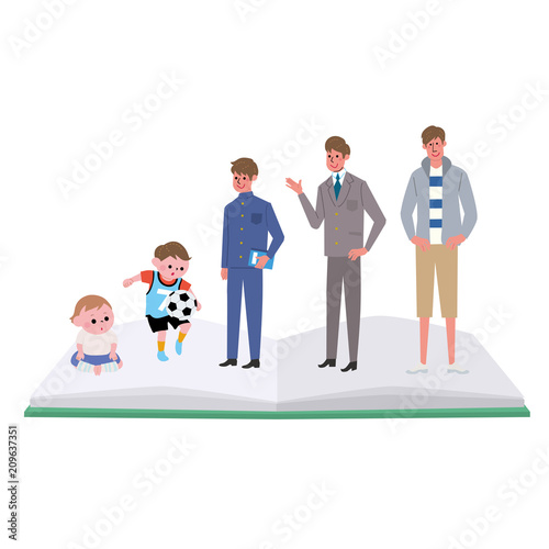 ライフステージ 人生 イラスト 男性 Stock Vector Adobe Stock
