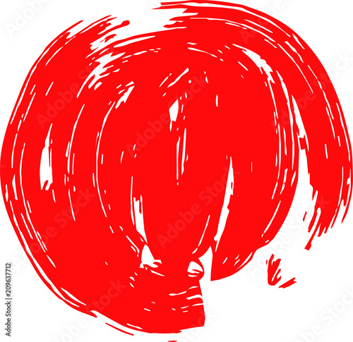 Red Circle drawn with brush