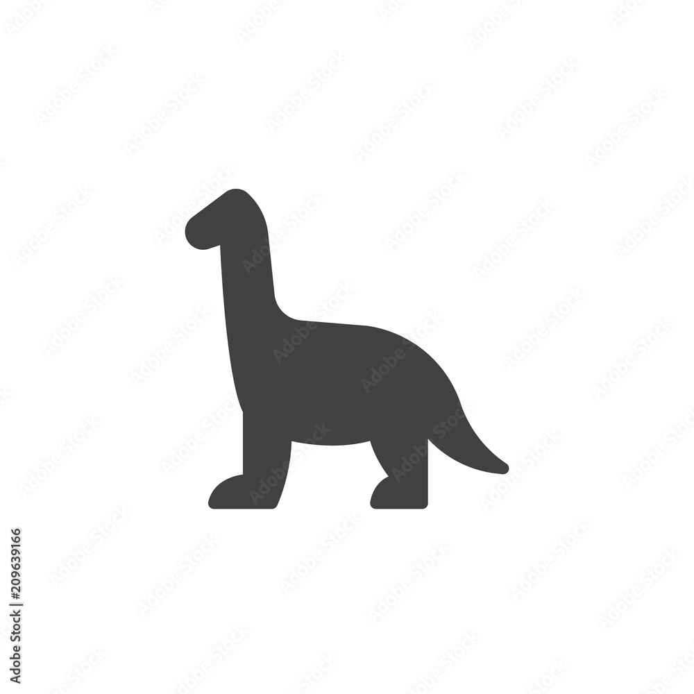 Dinosaur vector icon. filled flat sign for mobile concept and web design. Brachiosaurus simple solid icon. Symbol, logo illustration. Pixel perfect vector graphics