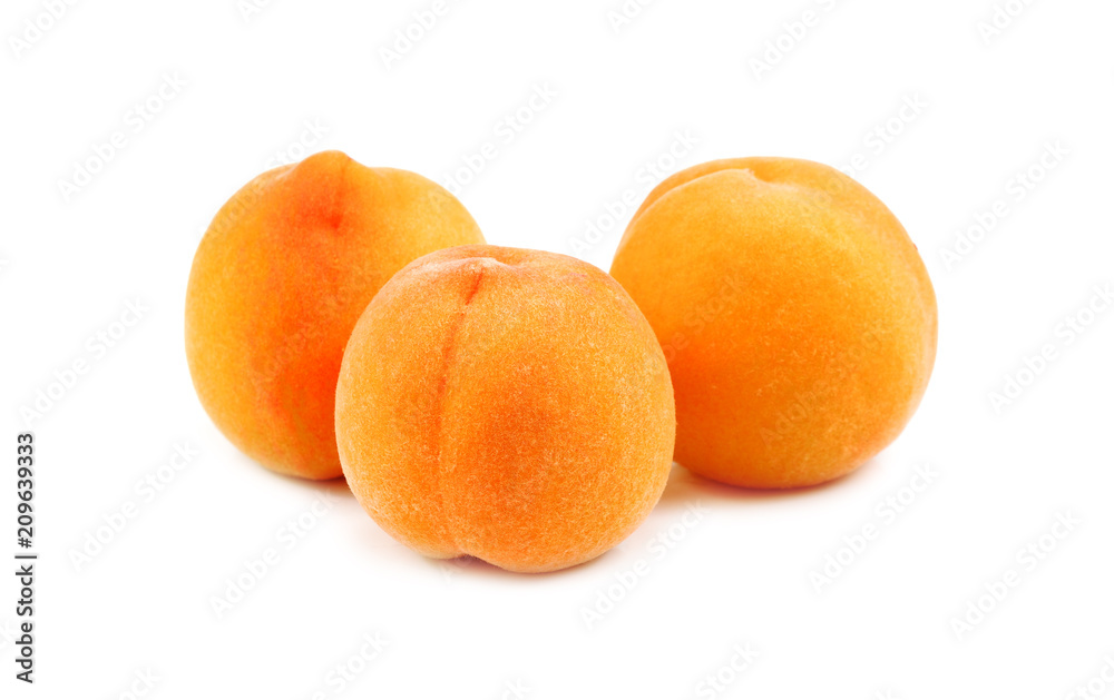 Fresh peaches isolated on white background Fresh peaches isolated on white background