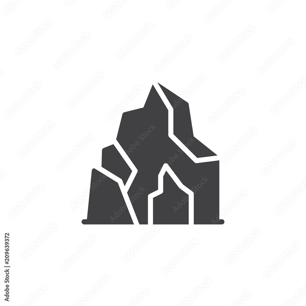 Cave in mountain vector icon. filled flat sign for mobile concept and web design. Prehistoric cave home simple solid icon. Symbol, logo illustration. Pixel perfect vector graphics Cave in mountain vector icon. filled flat sign for mobile concept and web design. Prehistoric cave home simple solid icon. Symbol, logo illustration. Pixel perfect vector graphics