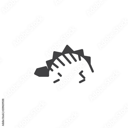 Dinosaur remains fossil vector icon. filled flat sign for mobile concept and web design. Dinosaur skeleton simple solid icon. Symbol, logo illustration. Pixel perfect vector graphics