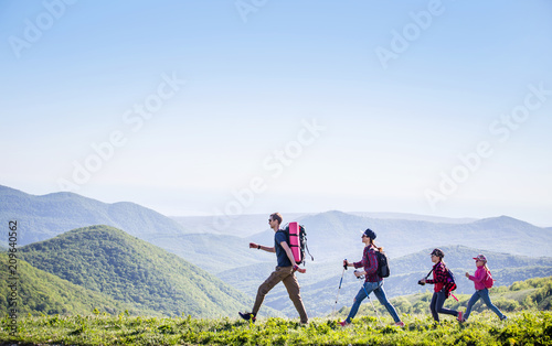 Family in a hike