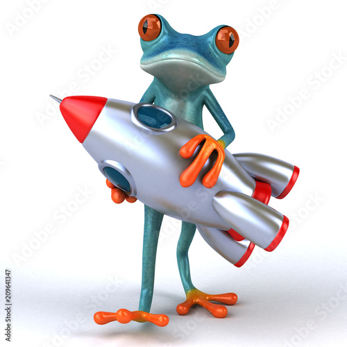 Fun frog - 3D Illustration photo