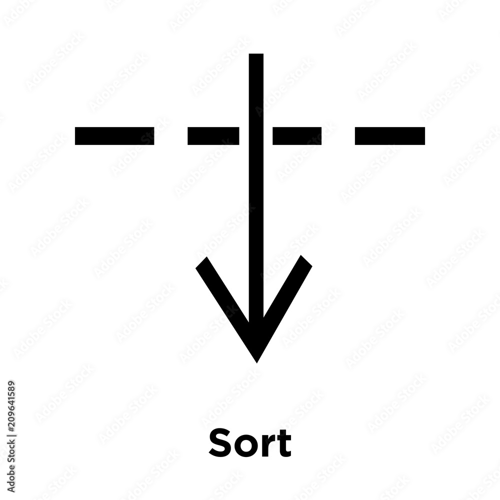 Fototapeta premium Sort icon vector sign and symbol isolated on white background, Sort logo concept