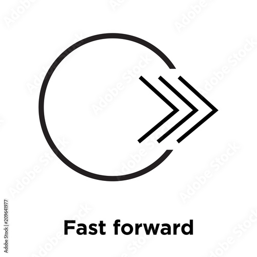 Fast forward icon vector sign and symbol isolated on white background, Fast forward logo concept