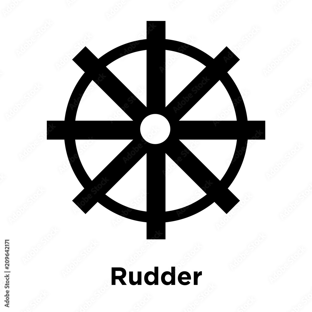 Rudder icon vector sign and symbol isolated on white background, Rudder logo concept, outline symbol, linear sign Rudder icon vector sign and symbol isolated on white background, Rudder logo concept, outline symbol, linear sign