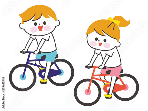 自転車に乗る子供