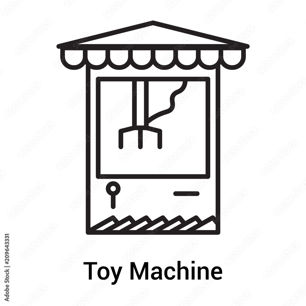 Toy Machine icon vector sign and symbol isolated on white background, Toy Machine logo concept, outline symbol, linear sign