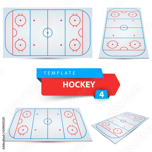 Hockey court. Four sport template. Vector eps 10