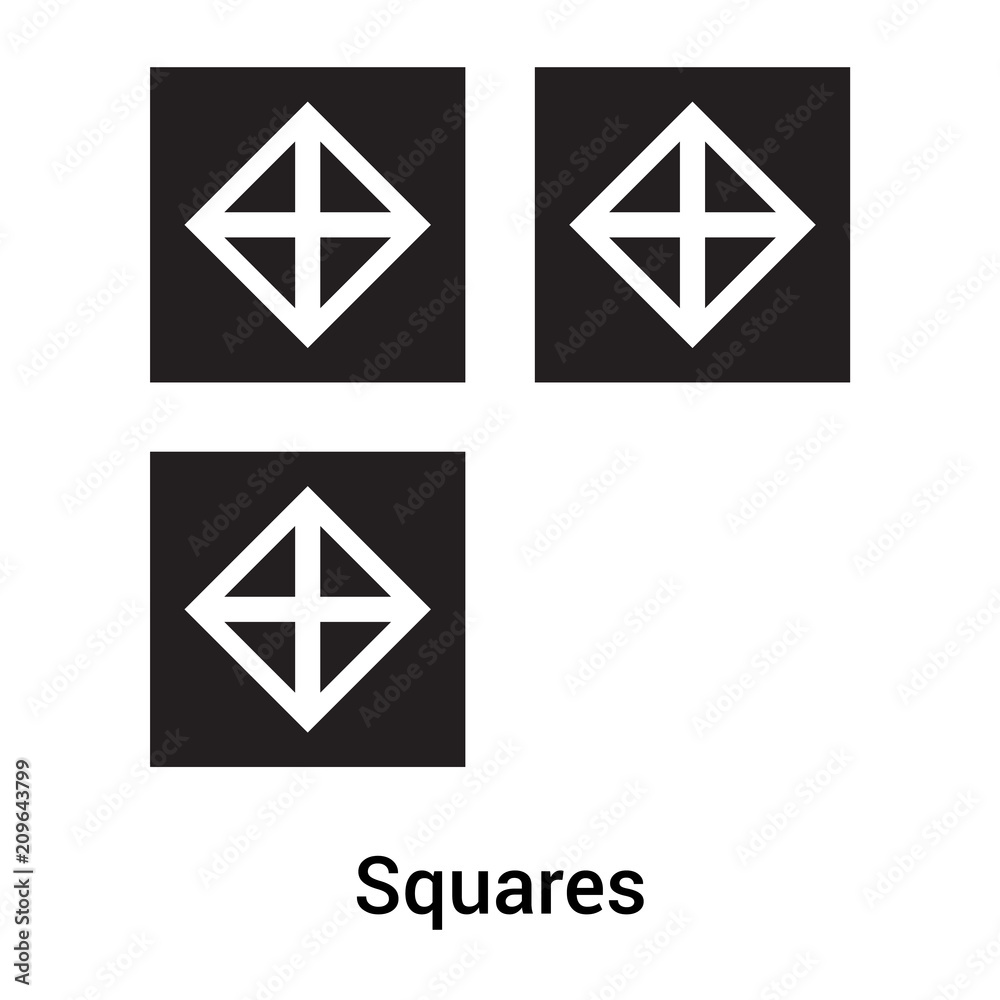 Squares icon vector sign and symbol isolated on white background, Squares logo concept, outline symbol, linear sign Squares icon vector sign and symbol isolated on white background, Squares logo concept, outline symbol, linear sign