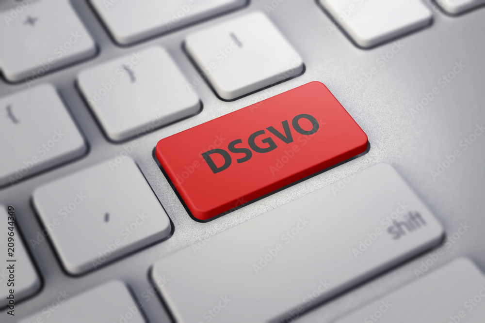 Tastatur mit einer roten Taste DSGVO Tastatur mit einer roten Taste DSGVO