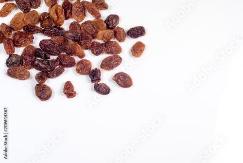 Raisins on white