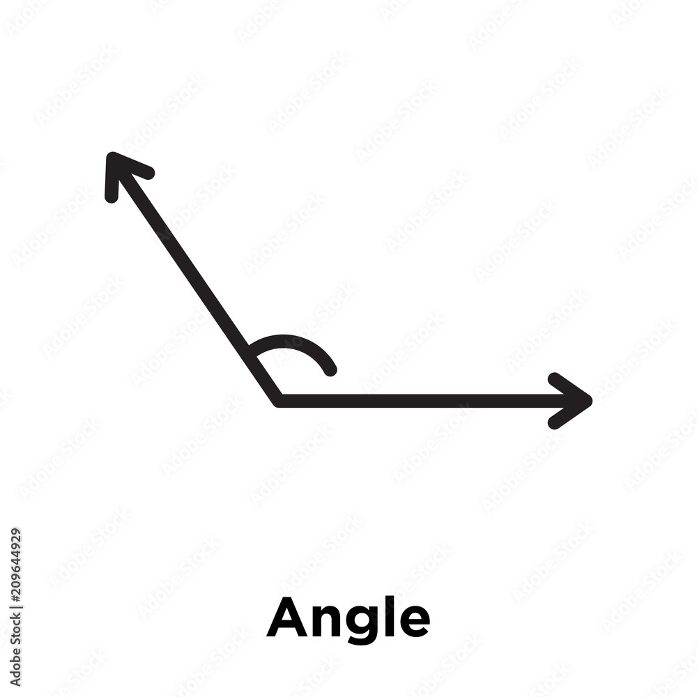 Angle icon vector sign and symbol isolated on white background, Angle logo concept, outline symbol, linear sign Angle icon vector sign and symbol isolated on white background, Angle logo concept, outline symbol, linear sign