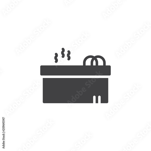 Hot jacuzzi tub vector icon. filled flat sign for mobile concept and web design. Jacuzzi spa simple solid icon. Symbol, logo illustration. Pixel perfect vector graphics