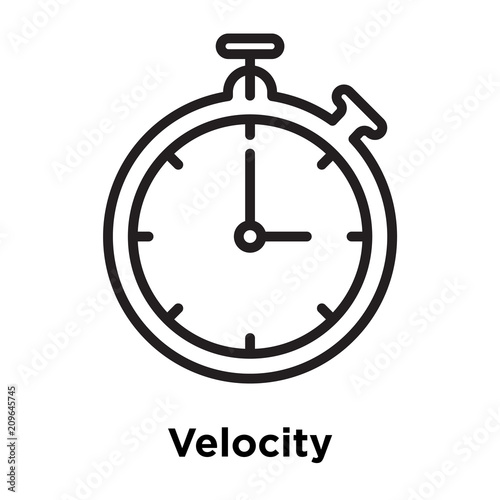 Velocity icon vector sign and symbol isolated on white background, Velocity logo concept, outline symbol, linear sign