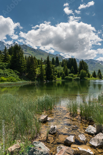 idyllic mountain lake landscape in the Swiss Alps